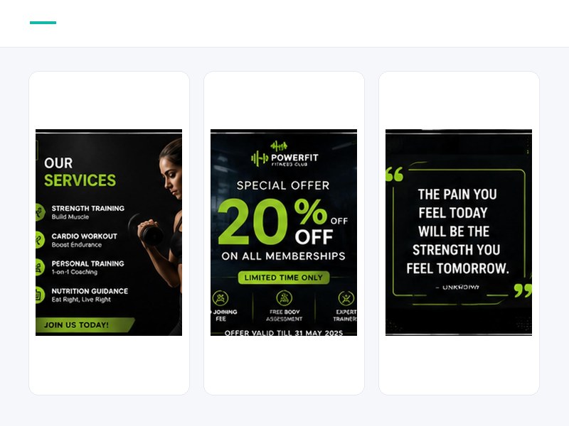 Gym & Fitness social media posts