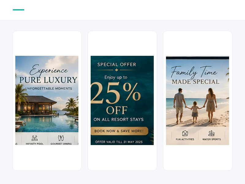 Resorts & Hotels social media posts