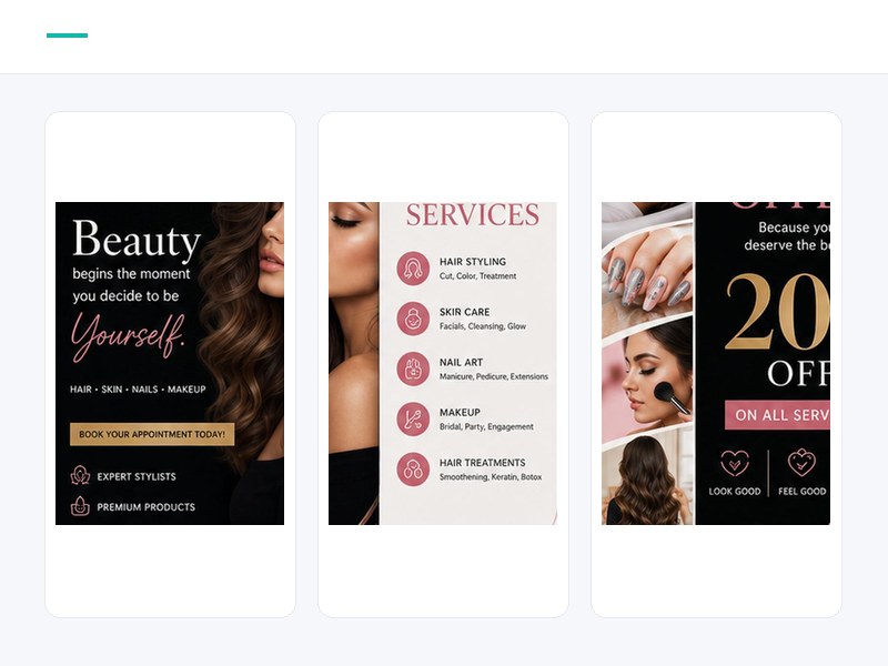 Salon & Beauty social media posts