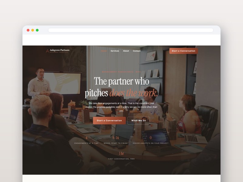 Consultancy interface design