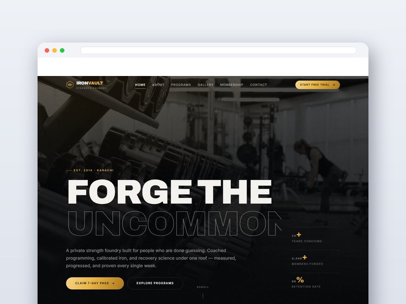Gym & Fitness interface design