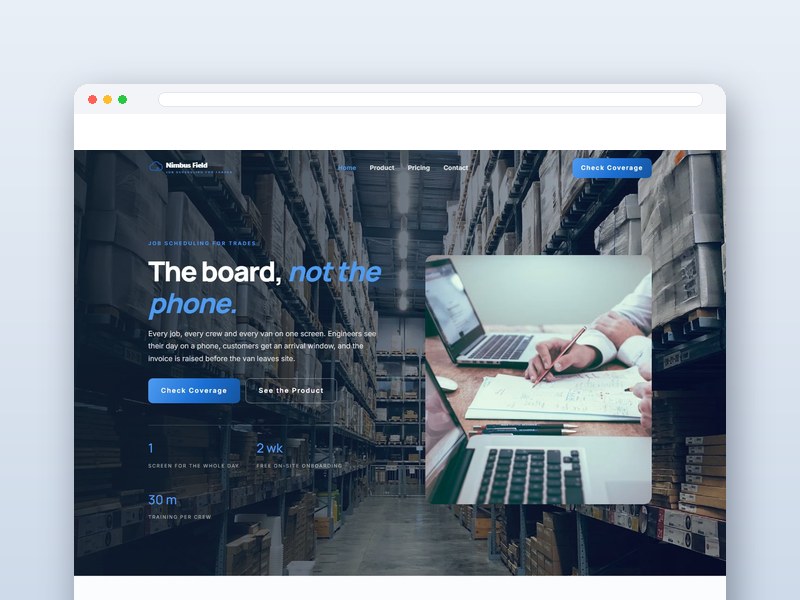 Field Service SaaS interface design