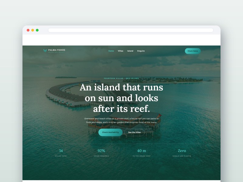 Island Eco-Resort interface design