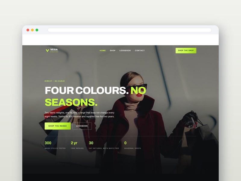 Sportswear DTC interface design