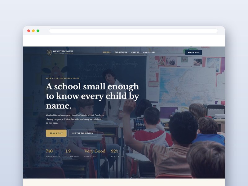 Independent School interface design
