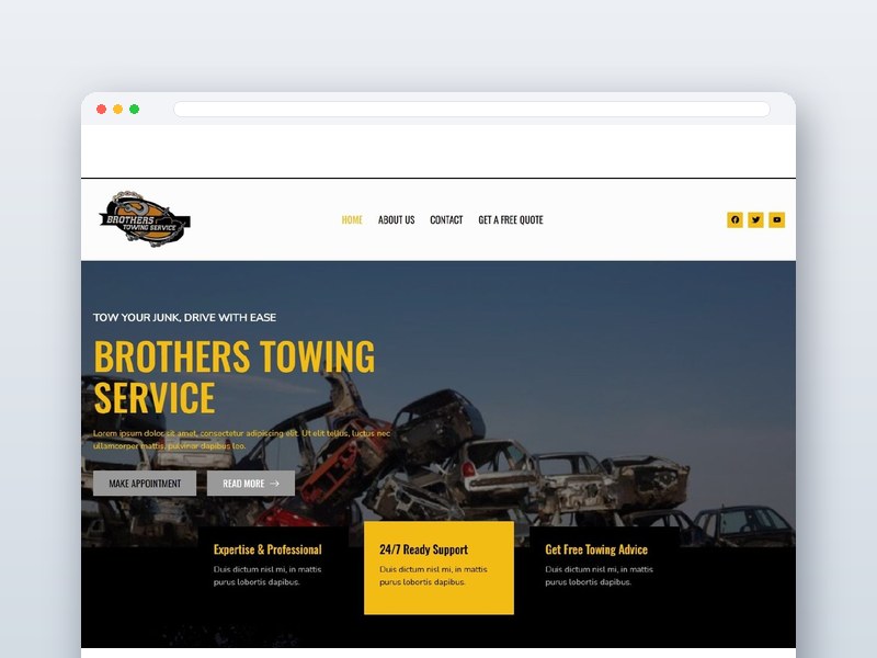 Brothers Towing Service website design