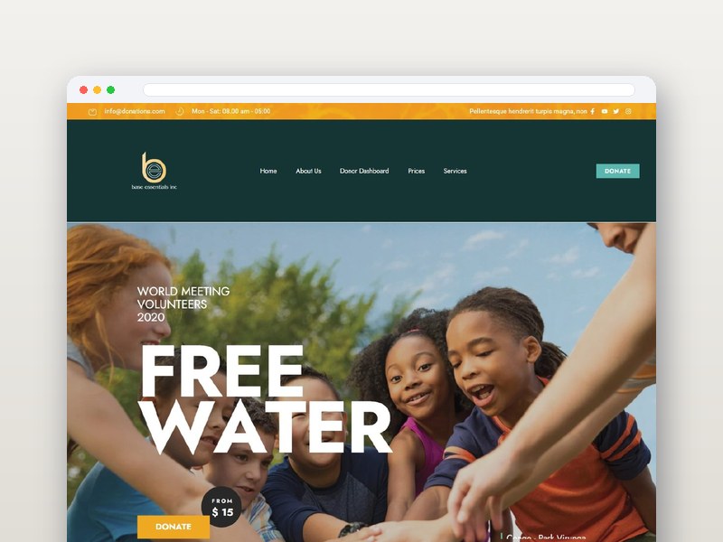 Water & Surgical Aid Charity website design
