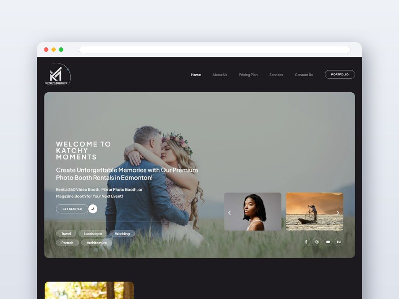 Katchy Moments Photography website design