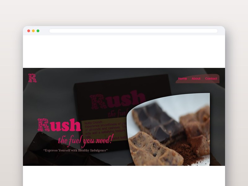 Rush Energy Bars website design