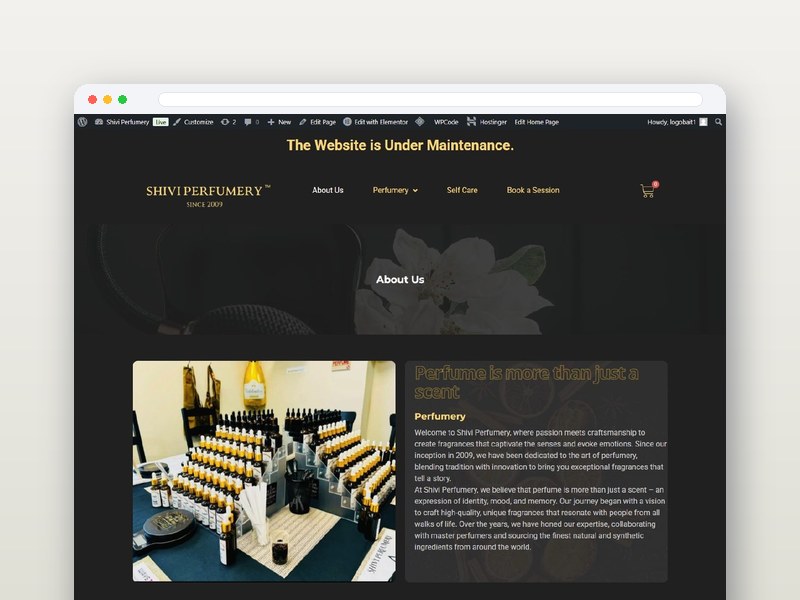 Shivi Perfumery website design