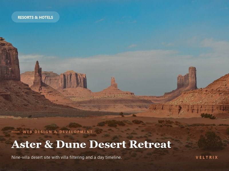 Desert retreat website design